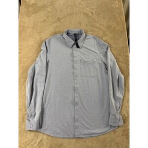 Lululemon commission Long Sleeve shirt men's size XL Blue Oxford button up EUC